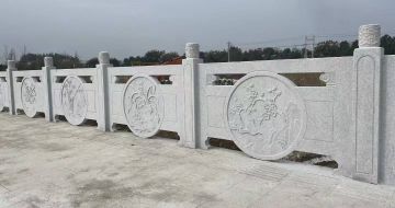 重庆芝麻白河道栏杆 石材栏杆