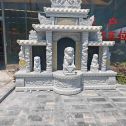 重庆芝麻白中国黑石材套墓 花岗岩墓碑