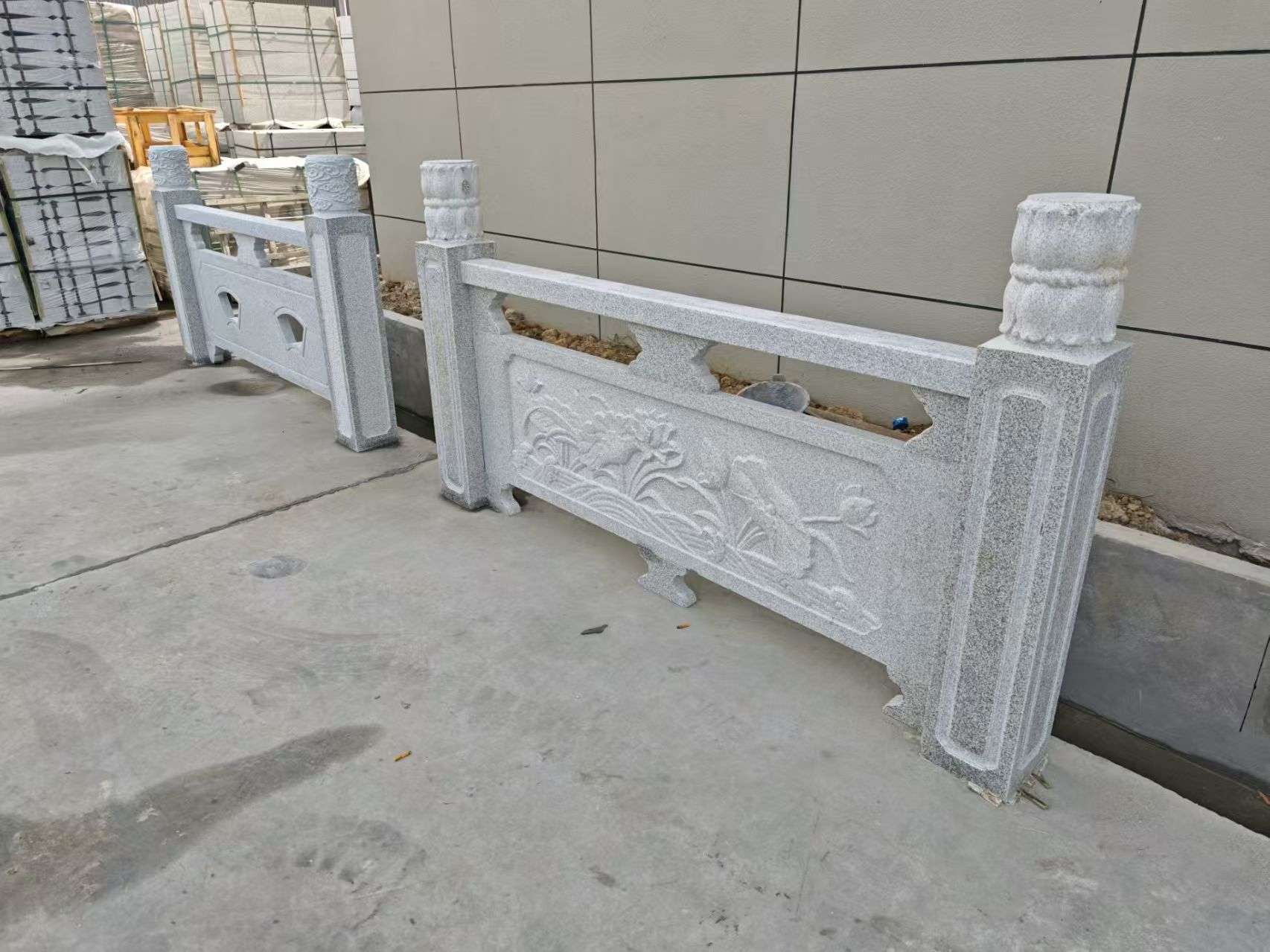 重庆芝麻白河道栏杆 石材栏杆